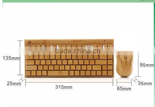 high quality and hot-sell natural bamboo wireless mechanical keyboard and mouse