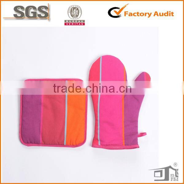 2014 new kitchen textile fabric oven glove and pot holders