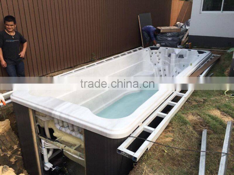 Balboa System Portable Rectangular Fiberglass Swimming Pool With Massage Spa Jets