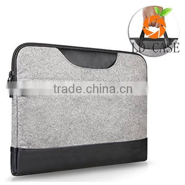 Fashion Business Style Felt Laptop Bag With Leather Handle