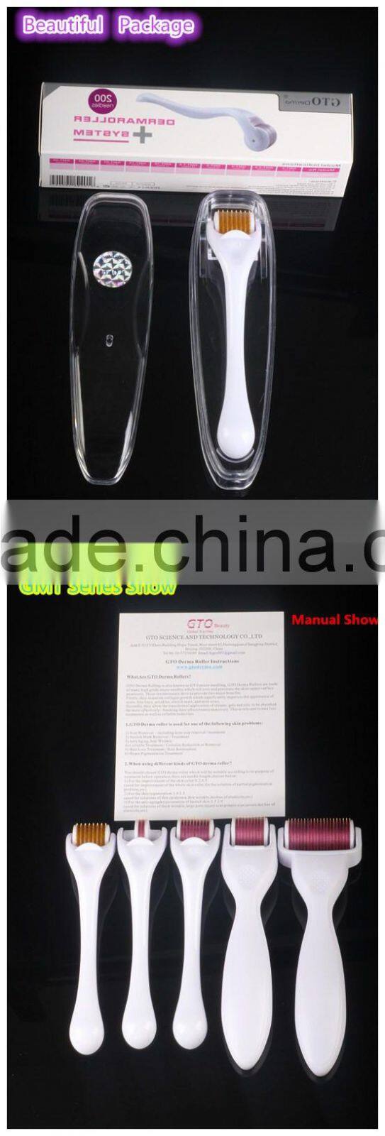 HOT!!! New Arrived GTO200 Needles Face needling Derma Roller 0.5mm