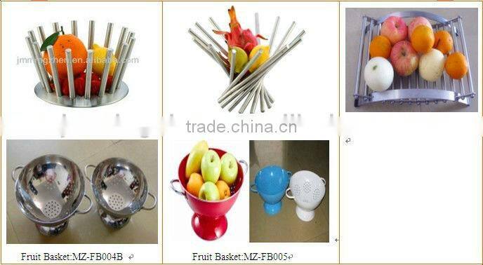 chrome plated iron wire fruit basket with handle