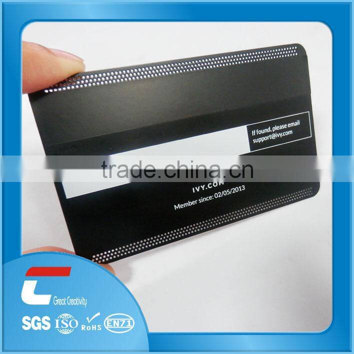 laser cut metal business card with hico magnetic stripe and signature panel free samples