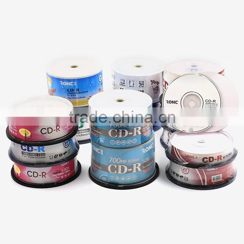 100 Pack 52X CD-R 700MB 80Min White Top (Non-Printable) Data Blank Media Recordable Disc
