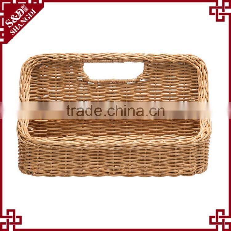 Chic dividers design rattan handcraft office storage basket pen holder