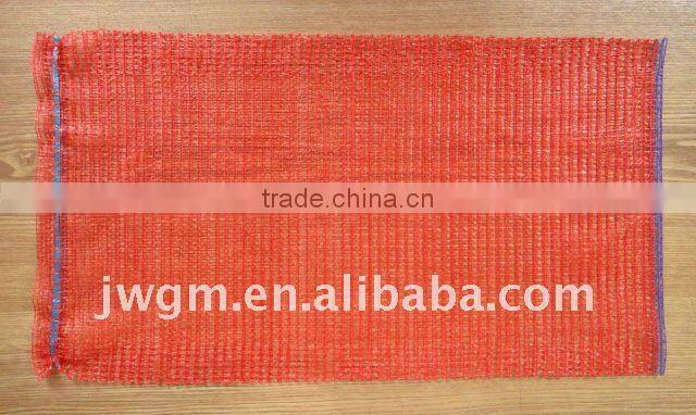 35x75cm, packing potato, red hdpe raschel mesh bag.
