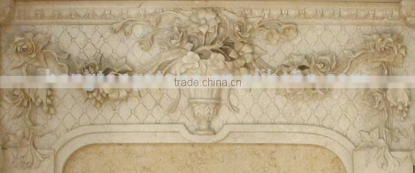 French Style Marble Fireplace Mantel with Lady Statue
