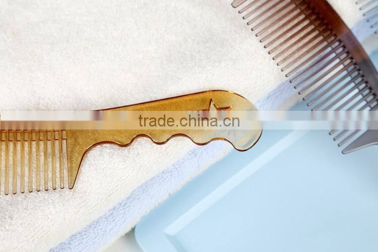 Plastic Classical Wide -Tooth Hair Comb With Five Star Design in Handle
