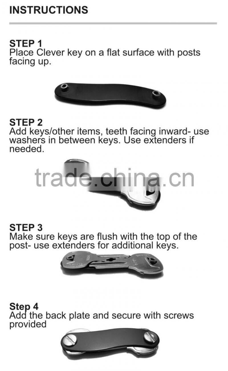 New design metal clever key chain smart key holder compact key holder