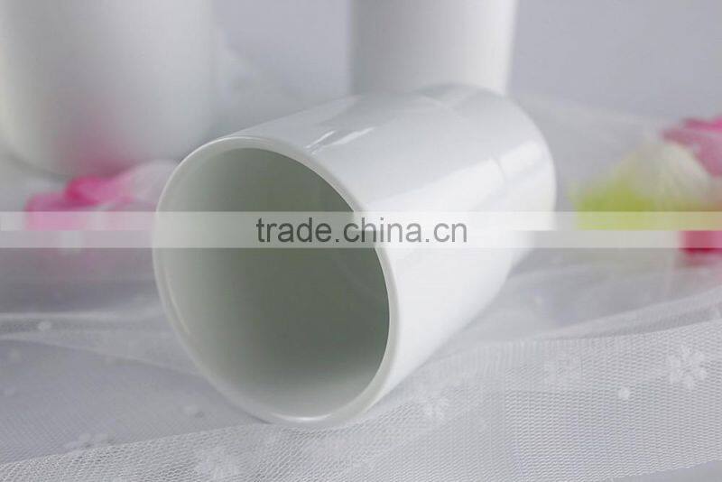 China suppliers customized logo bathroom accessories set white ceramic