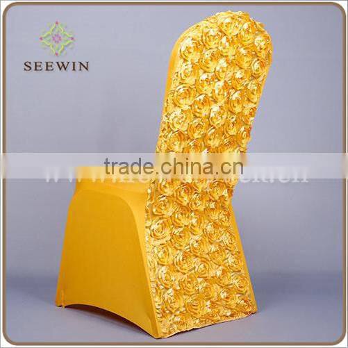 size pattern fitted elegant purple ruffled chaivari rosette pattern wedding banquet chair cover