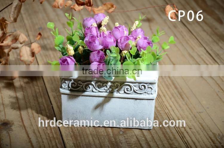 Outdoor cement garden planter paint plant pots