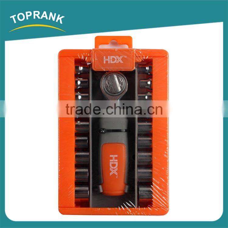 19pcs Driver socket set, adjustable ratchet socket wrench set