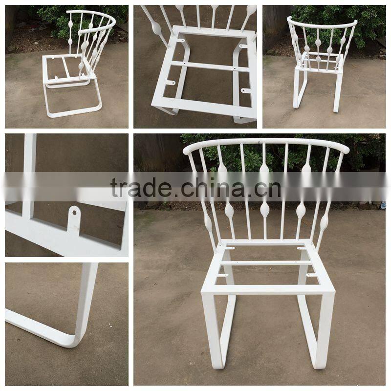 White metal patio chair frame, patio furniture