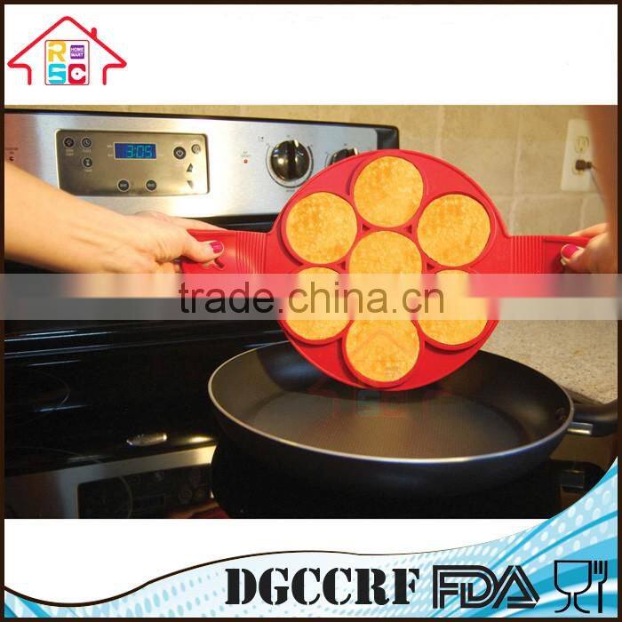 2017 Nonstick Silicone Pancake Ring, Fried Egg Mold Egg Ring Egg Shaper, Fast & Easy
