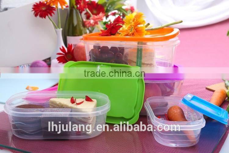 BPA-Free useful plastic food container set with lid/5pcs plastic food container set with lid