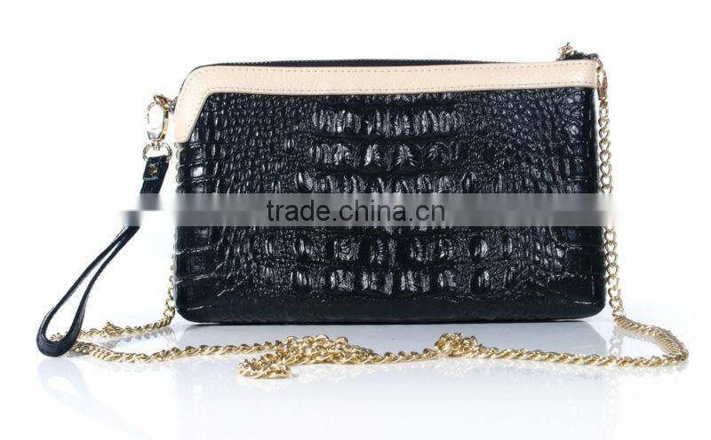 Girl genuine leather wallet zipped money pocket/bag with card slots