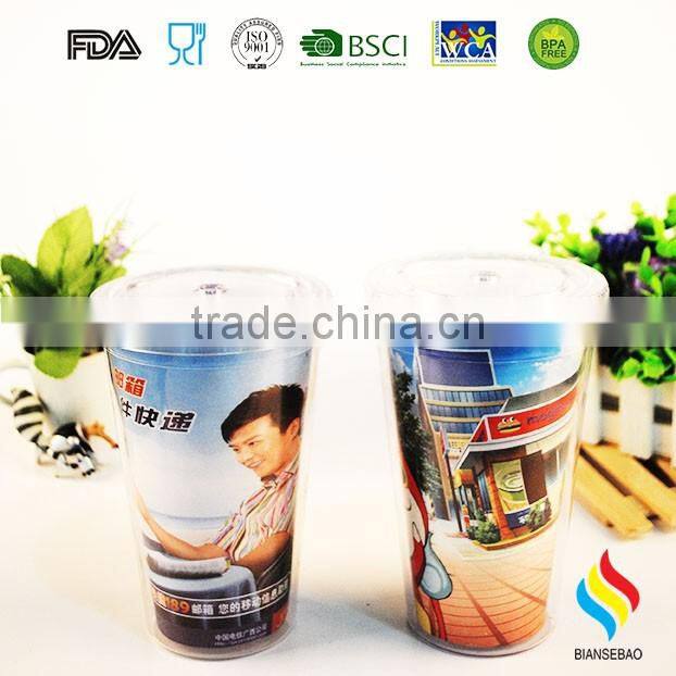 customized logo AS plastic tumbler with straw for promotional