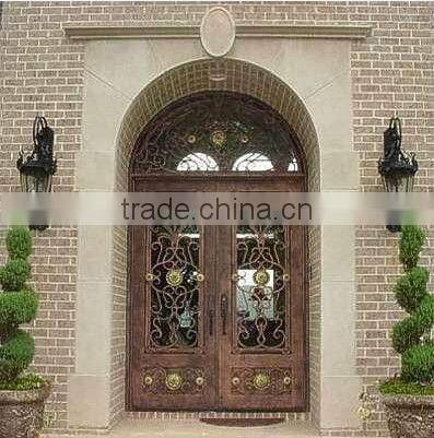 Bisini eyebrow top iron double entry door (BG90103)