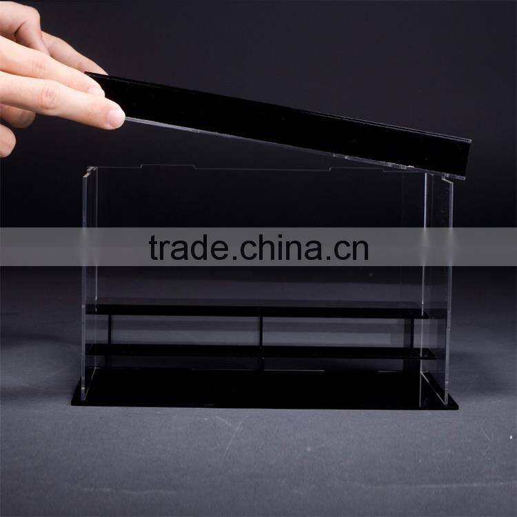 Cheap sample supply acrylic display case with black base