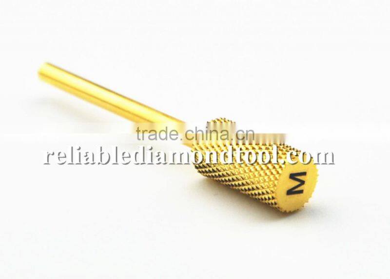 Type Medium Total Length 40MM Shank Diameter Barrel Ball Golden Carbide Burr for Nail HUAXING JIANGYIN