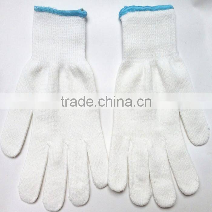 10 gauge bleached white cotton glove