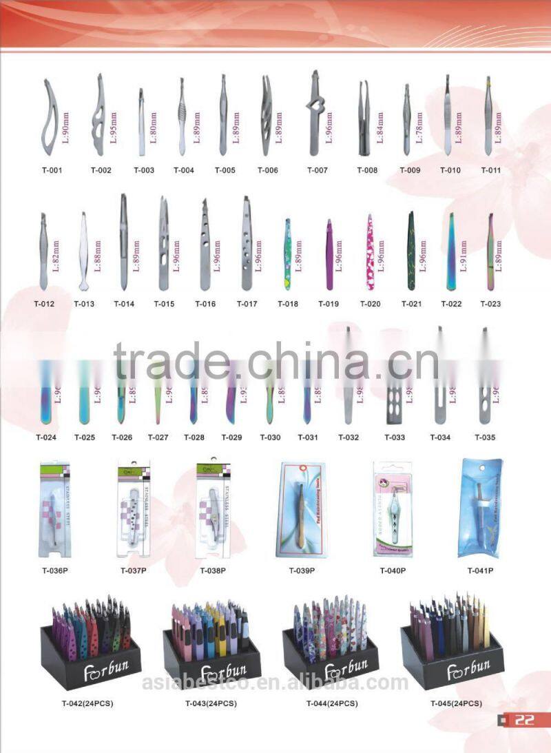 Flower Pattern Slanted Eyebrow Tweezer