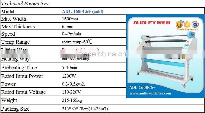 1600C6+ non-back paper film cold lamination machine