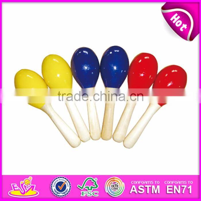 2017 Wholesale cheap educational toy wooden maracas for babies W07I060