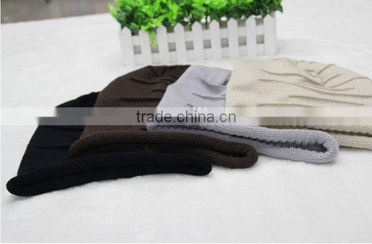 Cheap Knitting Wool Hip Hop Women Winter Knitted Beanie Hat