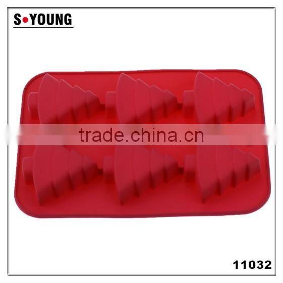 11032 Fashion colored christmas tree leaf-shape silicone cake mould