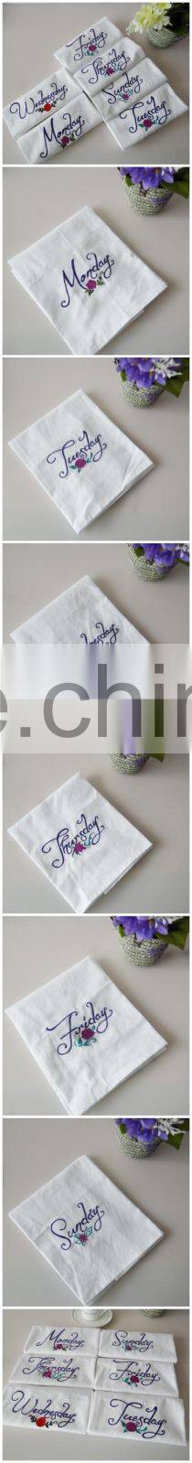 7pcs/pack Customize Cotton Table Napkin Linen Cotton Interfold Design For Home Decoration