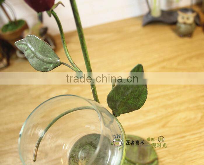 New 2015 wrought metal candle holder wedding candelabra home decoration candle Christmas decoration roses model