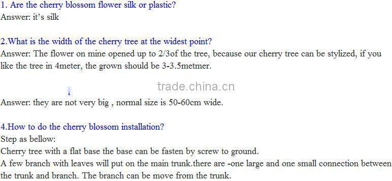 artificial white tree Fake Silk White Artificial Cherry Blossom Tree Wedding Decor Flower