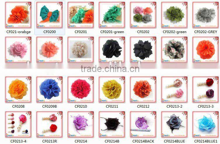 CF0090 Beautiful ladies black bead make fabric brooches