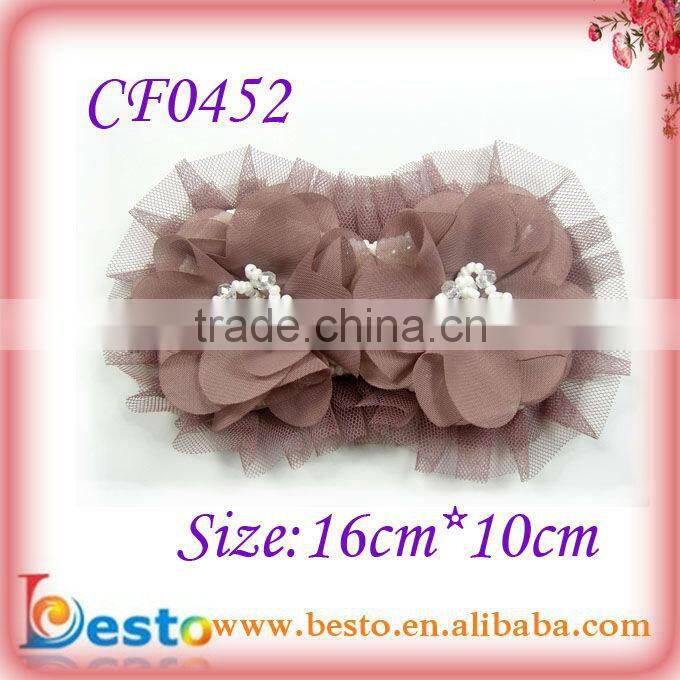 CF0452 2913 High quality wholesale girl bead flower applique for clothing