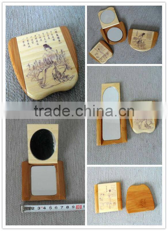 Chinese Style Bamboo Compact Mirror