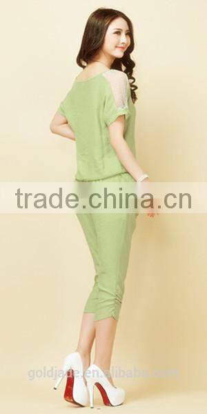 OEM polyester cotton spandex lady sexy casual shorts and harem pants set