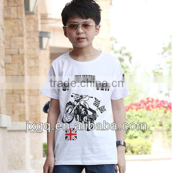 2013 new style white printing boy clothing 100% cotton baby t shirt