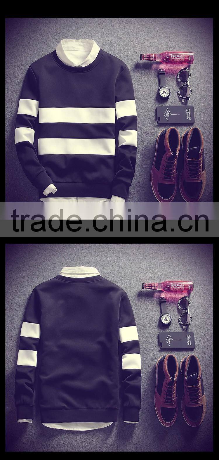M316 Hot Wholesale Custom Boy Stripe White Sweater For Men