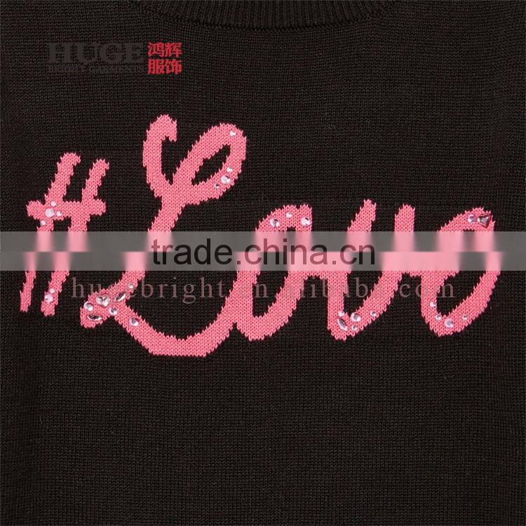 Long Sleeve Pullover Knit Sweater For Young Girls