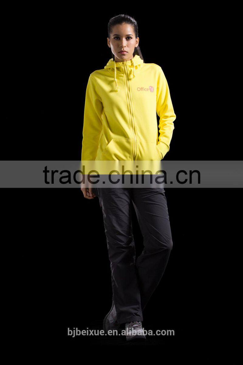 2016 new stylish design ladies women zip up hoody