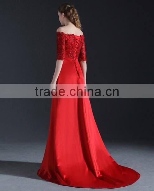sexy red mature long party evening dress fashion design