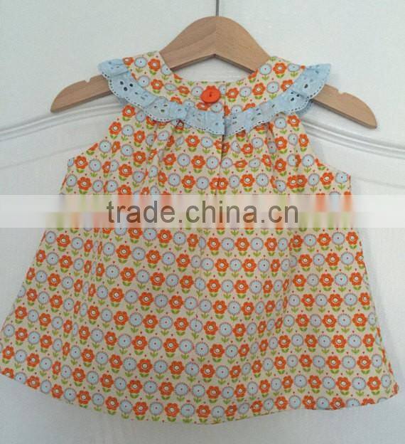 Latest fashion spanish floral boutique clothes two pieces baby ruffle gift set