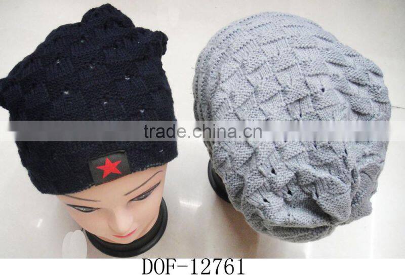Fashion most popular crochet acrylic winter beanie for men