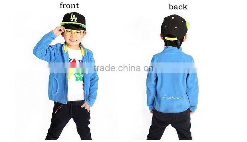 Brand 4-12Y Spring Boys And Girls Cardigan Coat Jacket Kids Pure Color Outfit Kids Clothings Children Polar Fleece Jacket