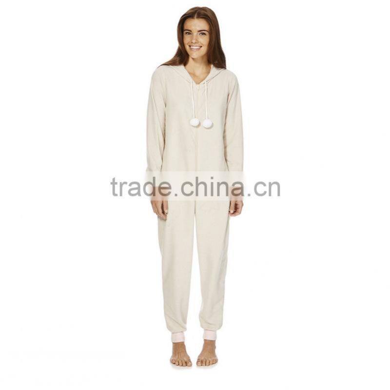 Fashion lovely women cotton flannel animal pajamas plain adult onesie
