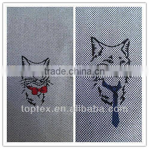 fox dog printed yarn dyed oxford fabric