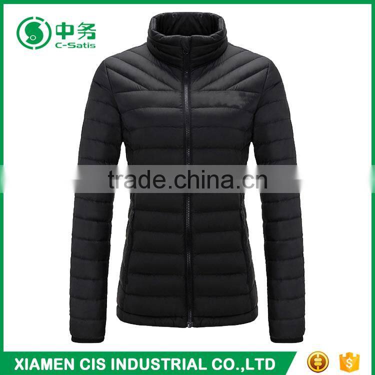 Latest Fashion Winter Ultra Light Slim Fit Woman Black Padded Jacket