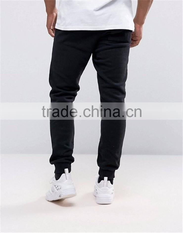 Custom Print Slim Fit Joggers With Cuffed Hem Men Gym Pants With White Drawstring